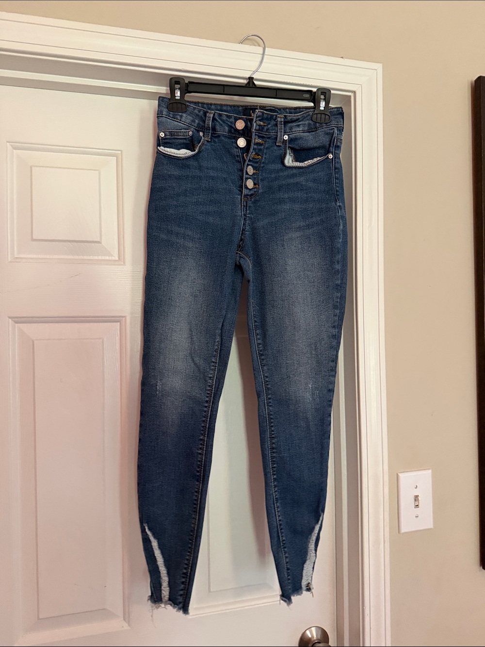 Indigo Rein High-Rise Button-Fly Dark Blue Jeans Curvy
